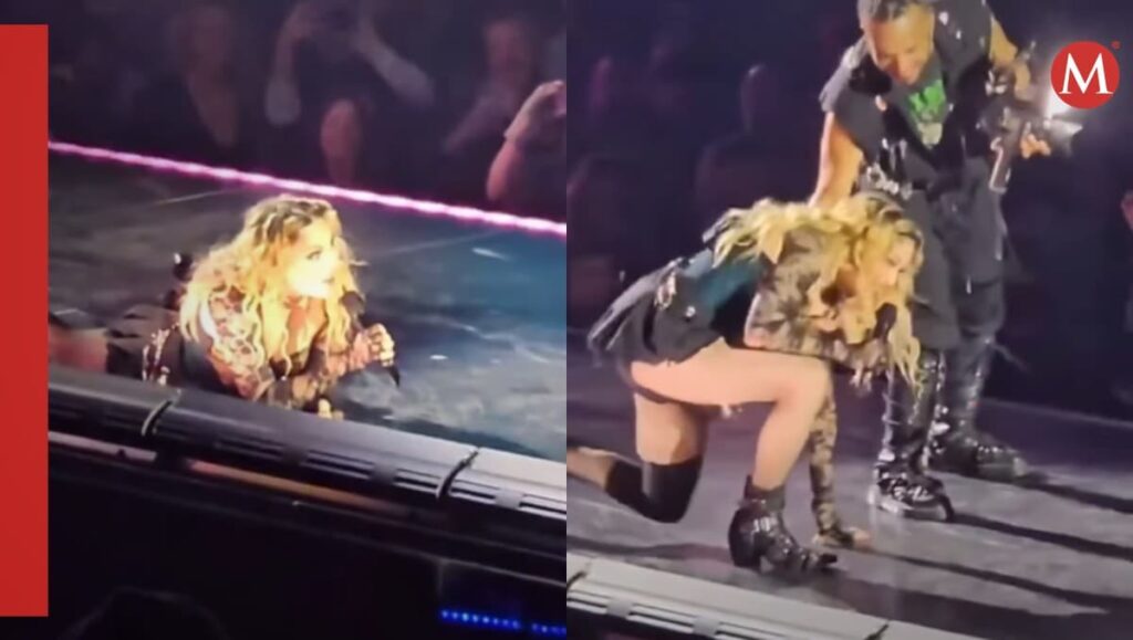 ¡Tremenda caída! La que sufrió Madonna en pleno concierto de su última gira