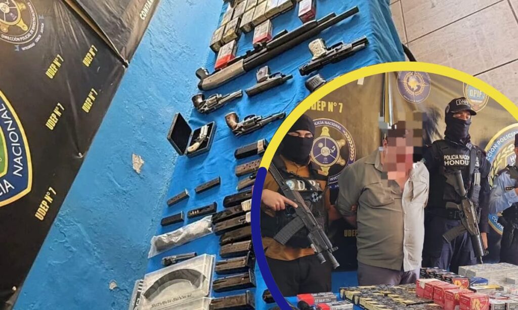Cae un hombre con gran arsenal de armas y municiones durante operativo en Danlí