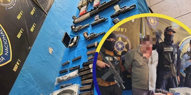 Cae un hombre con gran arsenal de armas y municiones durante operativo en Danlí
