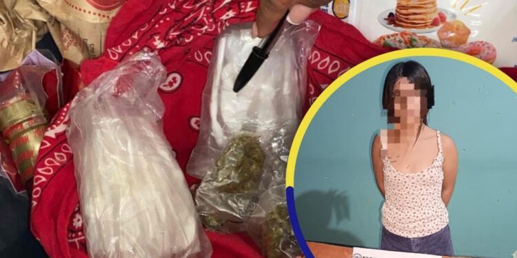 ¡Noche Buena terminó en Noche Mala! Le hallan droga en “canasta navideña”, a mujer en Quimistán