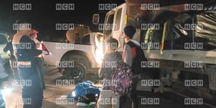 Un hombre queda sin vida bajo las llantas de una unidad pesada tras quíntuple colisión en la vuelta de Los Hornos, Copán