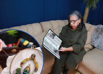 María de los Ángeles Valladares, la mujer que confecciona con amor y patriotismo la banda presidencial de Nasry Asfura para la toma de poder