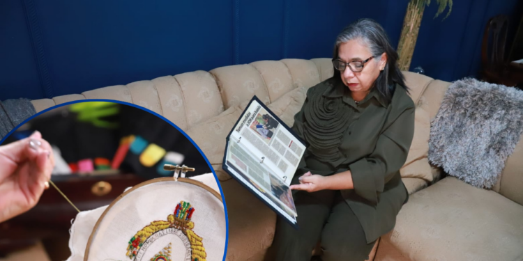 María de los Ángeles Valladares, la mujer que confecciona con amor y patriotismo la banda presidencial de Nasry Asfura para la toma de poder