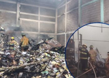 Incendio consume parte de bodega de Migración a inmediaciones del Juana Laínez