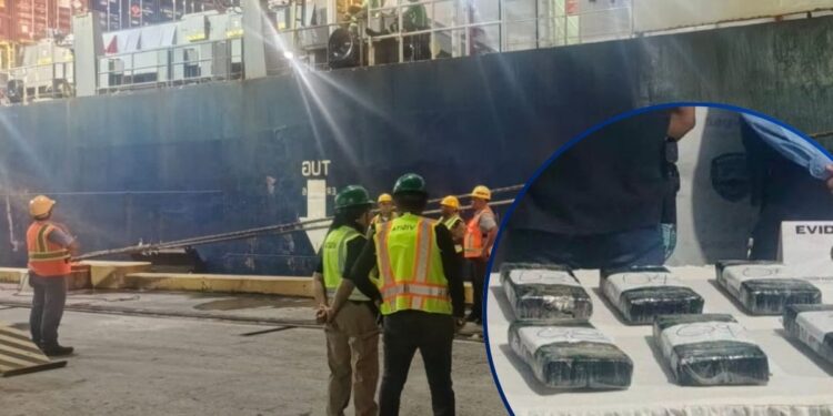 Descubren cocaína en buque de carga en Puerto Cortés