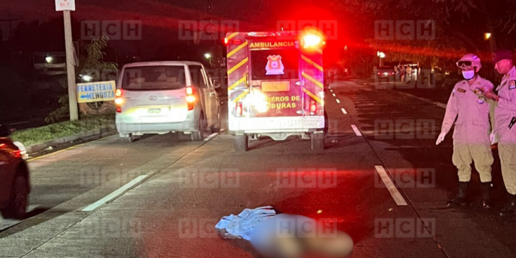 Hombre de 35 años de edad perece tras ser atropellado por un vehículo en la carretera de Choloma a Puerto Cortés