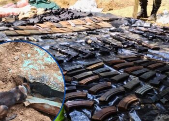 Bajo tierra hallan otro búnker de droga y armas de la MS13 en Omoa
