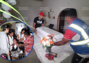 Entre desgarradoras escenas y con profundo dolor, velan los restos de la pequeña que perdió la vida en un trágico incendio en La Ceiba
