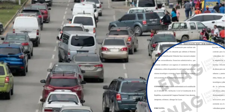 Publicado en el Diario Oficial La Gaceta el Decreto de contratación directa para la provisión de placas vehiculares