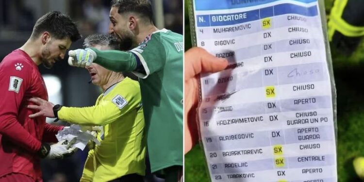 Un recogebalones le robó la “chepia” a Donnarumma y por eso no adivinó hacia dónde pateaban los penaleros de Bosnia