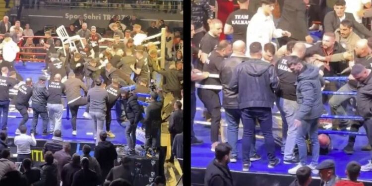 Un combate de boxeo turco-ruso se convierte en una caótica pelea de barrio