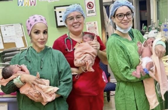 ¡Triple bendición! teleña dio a luz a tres hermosos bebés en el Catarino Rivas