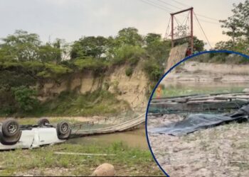 ¡Tragedia! Una persona muerta y cinco heridos al caerse puente de hamaca en San Francisco del Valle, Ocotepeque