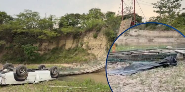 ¡Tragedia! Una persona muerta y cinco heridos al caerse puente de hamaca en San Francisco del Valle, Ocotepeque