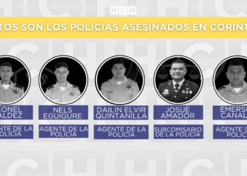 Estos eran los cinco agentes policiales que perdieron la vida en el cumplimiento del deber en Corinto, Omoa