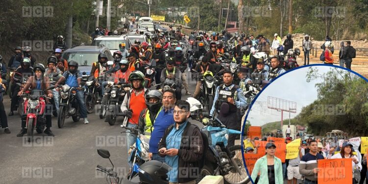 ¡NO HAY PASO! Tremendo tráfico en carretera al sur ante protesta por negociación del gobierno de La Racha solo con tres cementeras