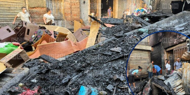 Con esperanza y lamentos, así “recuperan” los locatarios lo poco que quedó en el mercado Galindo de Comayagüela