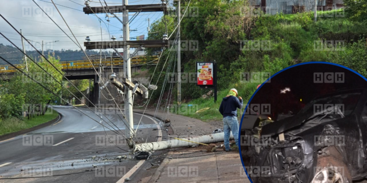 ¡Vivo de milagro! Conductor “a pichinga” se estrella contra poste en el anillo periférico | Móvil Emergencia TGU