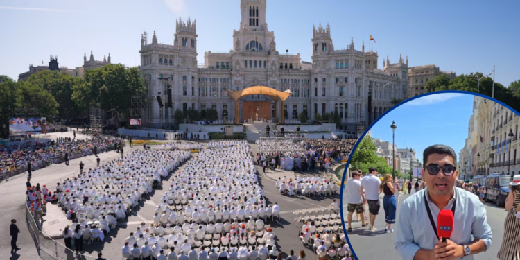 ¡HCH en España! El Papa León se da un baño de fieles en plaza Cibeles y pide a los creyentes no despreciar al prójimo