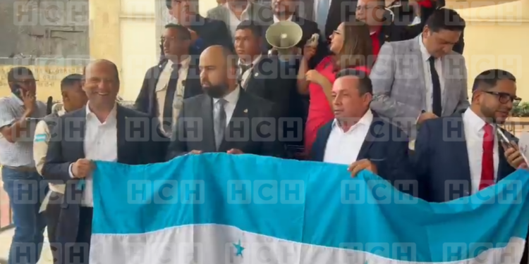 “Fuera la racha”: Diputados del Partido Libre protestan en los bajos del CN por reformas energéticas