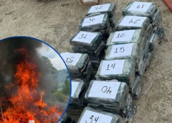 Incineran 70 paquetes de cocaína incautados a conductor en Juticalpa