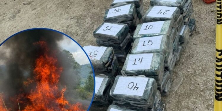 Incineran 70 paquetes de cocaína incautados a conductor en Juticalpa