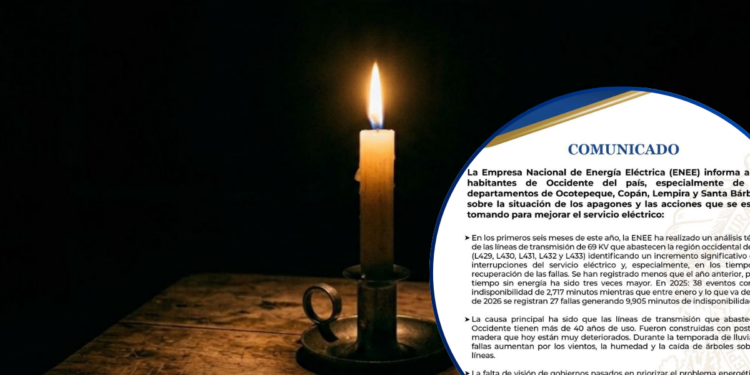 ENEE advierte más apagones y mayores tiempos de recuperación en la zona occidental
