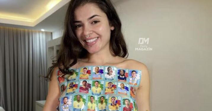 Hermosa influencer brasileña transformó su cuerpo en el álbum del mundial y causó furor en las redes