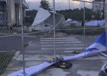 Las impactantes imágenes del temporal que azotó el hotel de la selección argentina durante su concentración en Kansas para el Mundial