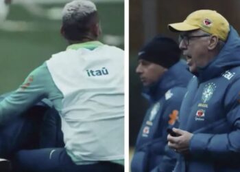 Casi lo manda al hospital… La torpe entrada de Richarlison sobre Carlo Ancelotti