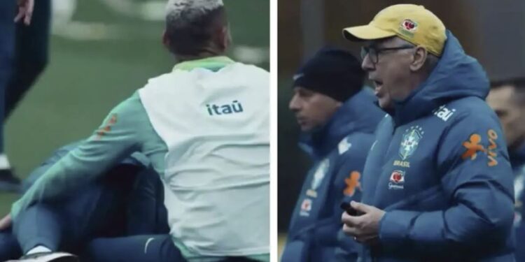 Casi lo manda al hospital… La torpe entrada de Richarlison sobre Carlo Ancelotti