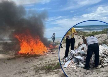 ¡Coca, moña y crack! Incineran droga incautada en diversas operaciones en La Ceiba