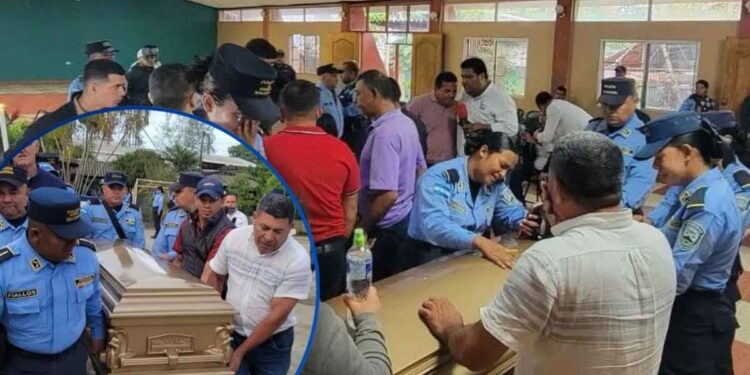 ¡Danlí llora a sus héroes! Familiares y compañeros despiden a seis de los siete policías fallecidos en la CA-5
