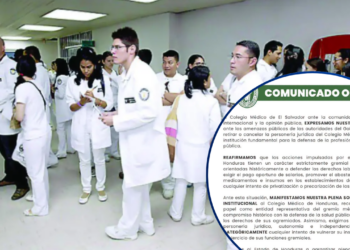 Colegio Médico de El Salvador arremete contra Gobierno hondureño y condena amenazas contra el CMH