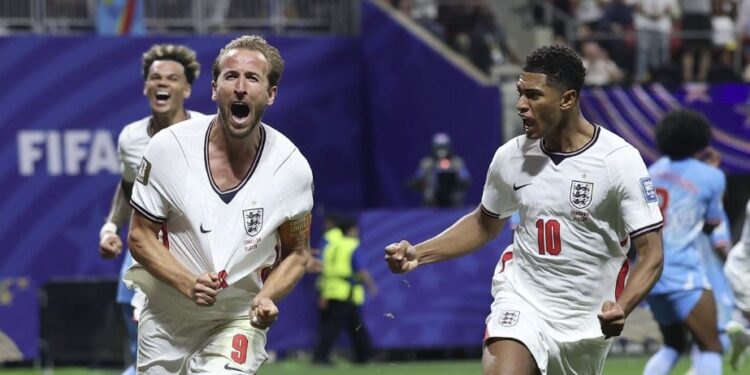 Con dos goles de Kane, Inglaterra derrotó 2-1 a RD Congo sobre el final y se clasificó a los octavos de final del Mundial 2026