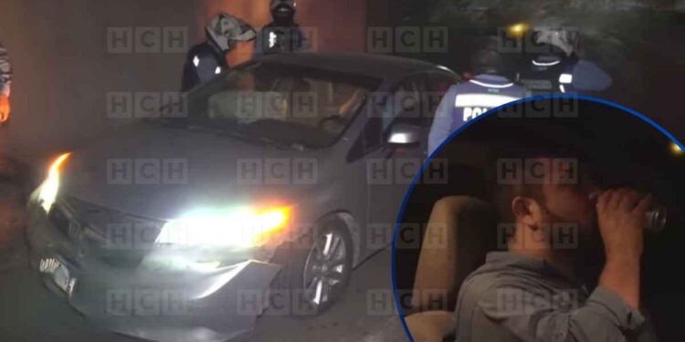 ¡Insólito! Borracho quiso escapar, el carro se le apagó; pero en lugar de bajarse, decidió destapar otra cervecita | Móvil Emergencia TGU
