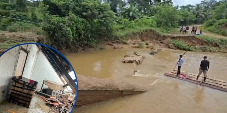 ¡Lluvias golpean Olancho y La Mosquitia! Hay desaparecidos, puentes y cultivos destruidos, y viviendas dañadas