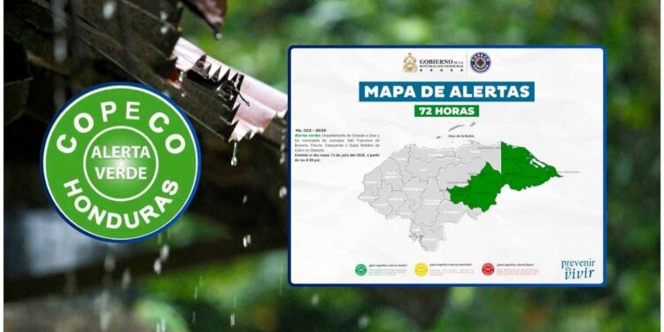 ¡Por posibles inundaciones y deslizamientos! Bajo Alerta Verde La Mosquitia y cinco municipios de Olancho
